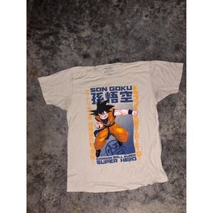 Dragon Ball Super Hero T-Shirt Mens Large Beige Saiyan Goku Jumbo Japanese Anime